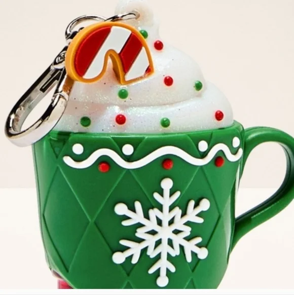 Bath & Body Works💚 Green Holiday Mug Pocket Bac Holder with Snowflake❄️/ BBW - Picture 2 of 2